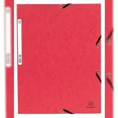 Exacompta 50x Elastomap met 3 kleppen in glanskarton 355g/m2 - Rood - 55305E