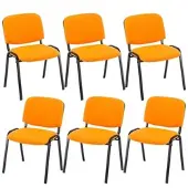 CLP Ken Set van 6 bezoekersstoelen oranje