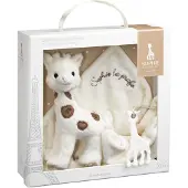 Sophie La Girafe Sophie de giraf knuffeldoekje Chérie - Babyknuffel - Baby knuffeldoekje - Kraamcadeau - Babyshower cadeau - In luxe wit/beige geschenkdoos - Vanaf 0 maanden - 25 x 25 cm
