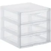 Sundis Opbergtoren Orgamix A4 - 3 Laden - Transparant - 36x26x25,5cm