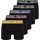 Only & Sons Boxershorts 'ONSTrey' blauw / citroen / spar / wijnrood / zwart