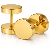 LGT JWLS LGT Jewels Stud oorbellen Edelstaal Goudkleurig 8mm