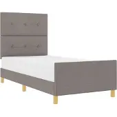 vidaXL Bedframe met hoofdeinde, taupe, 80 x 200 cm, stof