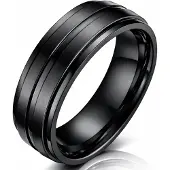 LGT JWLS Titanium heren ring Zwart 8mm-21mm