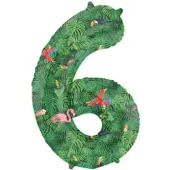 Folat - Folieballon Cijfer 6 Jungle Vibe - 86 cm