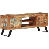 vidaXL Tv-meubel 112x30x45 cm massief gerecycled hout