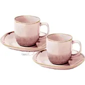 APS Glass & Bar Supply Espressokop met schotel, APS Porselein, Ming Rose - 80ml
