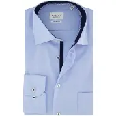 Eterna lichtblauw Modern Fit overhemd