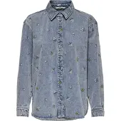 ONLY Blouse 'ONLVera' blauw denim / groen / rosé / offwhite