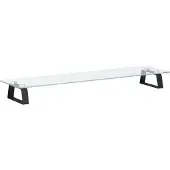 vidaXL Monitorstandaard 100x20x8 cm gehard glas en metaal wit