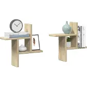 vidaXL Wandschappen 2 st 38x12x38 cm bewerkt hout sonoma eikenkleurig