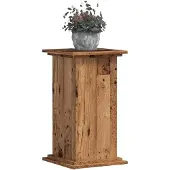 vidaXL Plantenstandaard 33x33x60 cm bewerkt hout oud houtkleurig