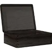 vidaXL Houten kist met deksel 40x30x13 cm massief grenenhout zwart