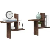 vidaXL Wandschappen 2 st 38x12x38 cm bewerkt hout bruin eikenkleurig