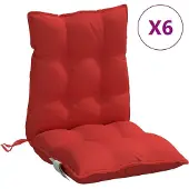 vidaXL Stoelkussens 6 st lage rug oxford stof rood
