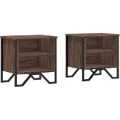 vidaXL Nachtkastjes 2 st 40x30x40 cm bewerkt hout bruin eikenkleurig