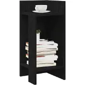 vidaXL Bijzettafels 2 st met plank 25,5x27x60 cm zwart