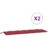 vidaXL Tuinbankkussens 2 st 180x50x7 cm oxford stof wijnrood