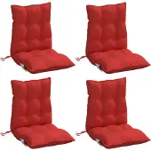 vidaXL Stoelkussens 4 st lage rug oxford stof rood