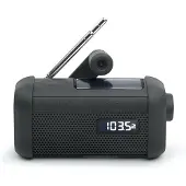 Muse MH-08 MB Solar Radio met Bluetooth & NFC – Noodradio met Zonnepaneel, Handzwengel en USB-C