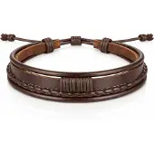 LGT JWLS Heren armband Leer Bruin Verstelbaar Touw Multi armband