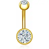 LGT JWLS Chirurgisch Edelstaal Navelpiercing - Zirkonia