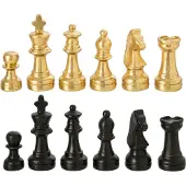 J-Line decoratie Schaakstuk - polyresin - goud/zwart