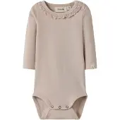 Lil´ Atelier BABY romper lichtroze Meisjes Stretchkatoen Ronde hals Effen - maat 68