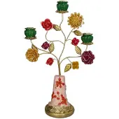 HD Collection Kandelaar Bloemen Polyresin Multi 31x13x47,5cm