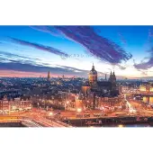 Karo-art Afbeelding op acrylglas - Nacht skyline centrum van Amsterdam