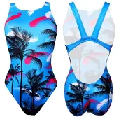 Turbo Blue Palm Swimsuit Blauw 3XL Vrouw