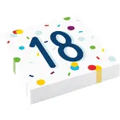 Image - Servetten Confetti Verjaardag 18 jaar (20 stuks)