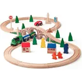 Woodyland Figure de Huit Ensemble de Chemin de Fer avec Une Alimentation par Batterie Moteur