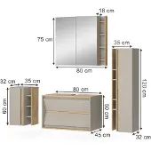 Vicco Edelin Badkamermeubelset – 4 delen Kasjmier