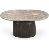 Starfurn Salontafel Noel - Ovaal Bruin Hout/Marmer - 90x60x40cm