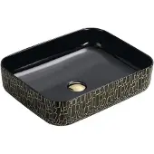 Mexen Lorita opzetwastafel 51 x 39 cm, zwart/goud - 22135163