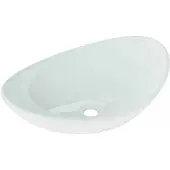 Mexen Sonia glazen opbouw wastafel 54 x 37 cm, wit - 24145430