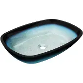 Mexen Araks glazen opbouwwastafel 54 x 39 cm, blauw - 24155447