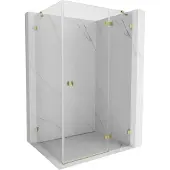 Mexen Lunar draaibare douchecabine rechts 70 x 90 , transparant, goud - 834-070-090-50-00-P