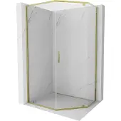 Mexen Exo vijfhoekige draaibare douchecabine 90 x 80 , transparant, goud - 812-090-080-50-00