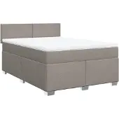 vidaXL Boxspringbed met matras, taupekleurig, 140x190 cm, met stoffen bekleding