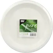 Papstar 12 Borden suikerriet "pure" dia 23cm wit