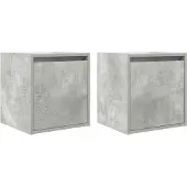 vidaXL Nachtkastjes 2 st wandgemonteerd 38x34x40 cm betongrijs