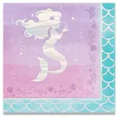 Witbaard Servetten Mermaid Shine 33 X 33 Cm Papier Roze