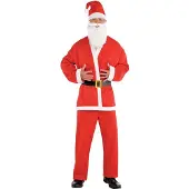 Amscan verkleedpak Kerstman heren katoen rood 6-delig