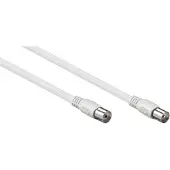 Goobay antennekabel (klasse A, >85 dB), 2x afgeschermd, 5 m, wit (85 dB, Antennekabel)