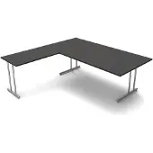 Kerkmann Büromöbelfabrik Hoekbureau Profi antraciet 200cm