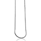 Zinzi 45cm zilveren slangen collier 1mm breed ZISL45