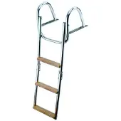 Oem Marine 3 Steps Folding Ladder Goud