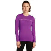 Icebreaker Merino 200 Oasis Mountain Pulse Lange Mouwen Basislaag Paars L Vrouw